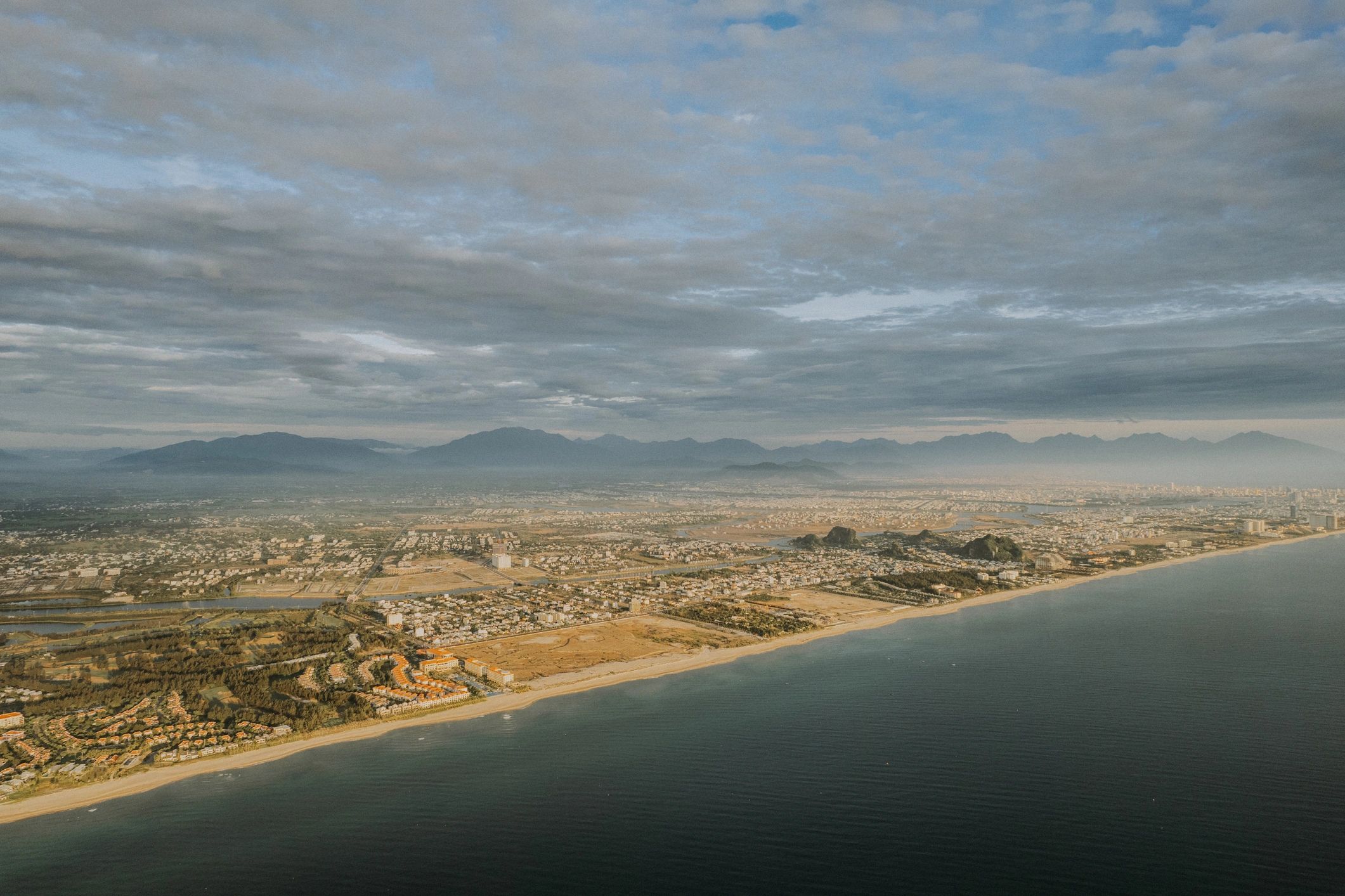 Vietnam coastal city and beach view