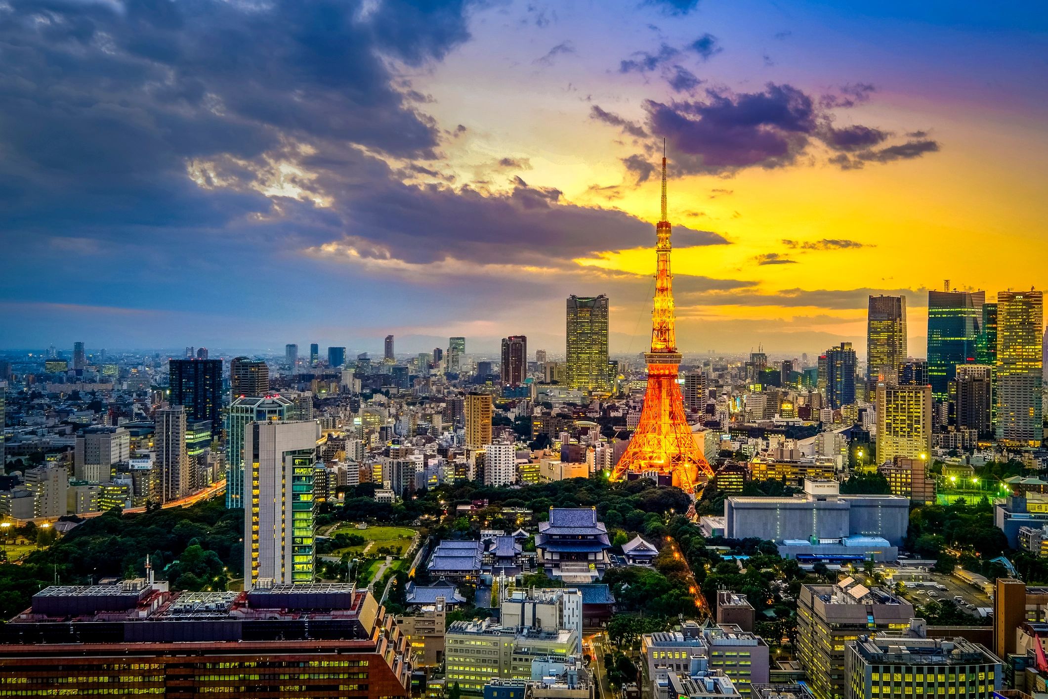 Tokyo city lights at twilight